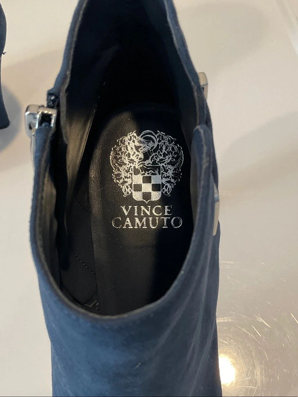 Vince Camuto navy suede